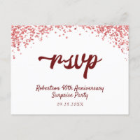 Ruby Red Anniversaire Confetti RSVP