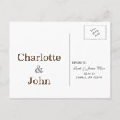 Invitation Carte Postale Russe Antler Deer Floral Mariage de bois (Dos)