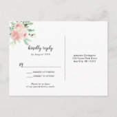 Invitation Carte Postale Russe Bois Blush Floral Lights mariage rsvp (Dos)