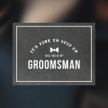 Invitation Carte Postale Russe Chalkboard Serez-Vous Mon Groomsman<br><div class="desc">Carte de proposition personnalisée "Will You Be My Groomsman" avec un design rustique moderne sur un arrière - plan de style tableau noir.</div>