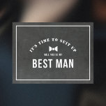 Invitation Carte Postale Russe Chalkboard Serez-Vous Mon Meilleur Homme<br><div class="desc">Carte de proposition personnalisée "Will You Be My Best Man" avec design rustique moderne sur arrière - plan de style tableau noir.</div>
