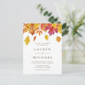 Invitation Carte Postale Russe chute Feuille Garland Mariage d'automne (Debout devant)