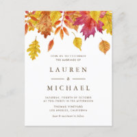 Russe en chute Feuille Automne Mariage QR Code