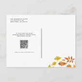 Invitation Carte Postale Russe en chute Feuille Automne Mariage QR Code (Dos)
