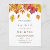 Invitation Carte Postale Russe en chute Feuille Automne Mariage QR Code (Devant)
