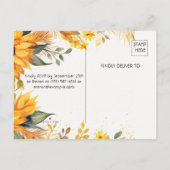 Invitation Carte Postale Russe Tournesol (Dos)