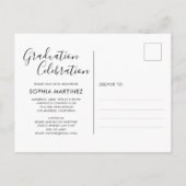 Invitation Carte Postale Rustic Burlap Photo Graduation (Dos)