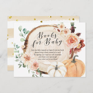 Invitation Carte Postale Rustic Citrouille Floral Baby showers Livres pour