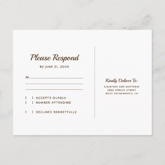 Invitation Carte Postale Rustic Country Grange Mariage en bois RSVP (Dos)