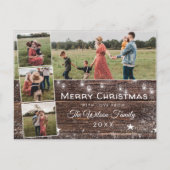 Invitation Carte Postale Rustic Country Mason Jar Photo Collage Noël (Devant)
