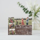 Invitation Carte Postale Rustic Country Mason Jar Photo Collage Noël (Debout devant)