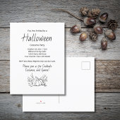 Invitation Carte Postale Rustic Fall Citrouille Halloween Costume Party
