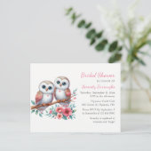 Invitation Carte Postale Rustic Owl Couple Boho Country Bridal Shower (Debout devant)