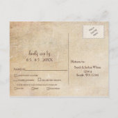 Invitation Carte Postale Rustic Palm Trees Beach Wedding rsvp (Dos)