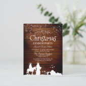 Invitation Carte Postale Rustic Star Lights Mary et Joseph Christmas (Debout devant)