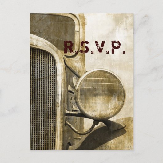 Invitation Carte Postale Rustic Truck Western Country Farm Wedding RSVP (Devant)