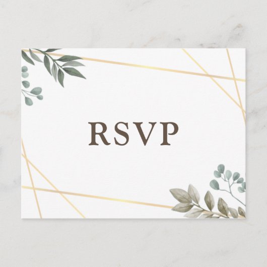 Invitation Carte Postale Rustique Aquarelle Florale Mariage RSVP (Devant)