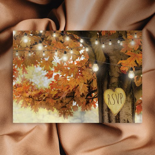 Invitation Carte Postale Rustique Automne Arbre d'automne Twinkle Mariage l