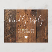 Invitation Carte Postale Rustique Boho Grange Boho Demande de Chanson RSVP (Devant)