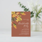 Invitation Carte Postale Rustique Brown Autumn Foliage Bachelorette Party (Debout devant)