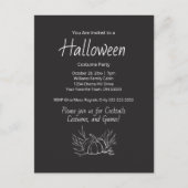Invitation Carte Postale Rustique Chalkboard Halloween Costume Citrouille (Devant)
