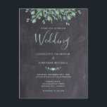 Invitation Carte Postale Rustique Chalkboard Vert Eucalyptus Mariage<br><div class="desc">Invitations amis et famille à votre mariage avec ces cartes rousses rustiques et faire-part de mariage eucalyptus. Personnalisez avec les noms, la date du mariage, l'emplacement. Ajoutez toute autre information au verso. Ces invitations uniques de mariage verdoyantes feront une impression durable, vos invités s'assureront de sauver la date! DROIT D'AUTEUR...</div>