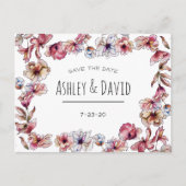 Invitation Carte Postale Rustique Floral manuscrit Enregistrer la date cart (Devant)