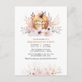 Invitation Carte Postale Rustique Friendsgiving Floral Fall Feuilles Citrou (Devant)
