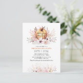 Invitation Carte Postale Rustique Friendsgiving Floral Fall Feuilles Citrou (Debout devant)