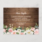 Invitation Carte Postale Rustique Géométrique Floral Soyez Ma Proposition D (Dos)