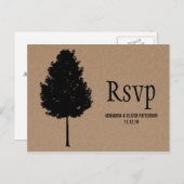 Invitation Carte Postale Rustique Kraft Papier Forêt Mariage RSVP (Devant / Derrière)