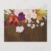 Invitation Carte Postale Rustique Maroon Ginger Blush Wedding RSVP (Dos)