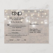 Invitation Carte Postale Rustique Mason Lights Réception Dîner RSVP Entree (Dos)
