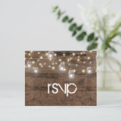 Invitation Carte Postale Rustique Mason Lights Réception Dîner RSVP Entree (Debout devant)