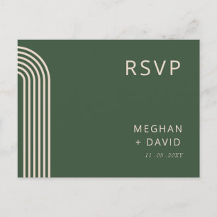 Invitation Carte Postale Rustique Neutre Vert Arché Mariage moderne