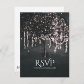 Invitation Carte Postale Rustique Night Mossy Tree Lumières Mariage RSVP (Devant / Derrière)