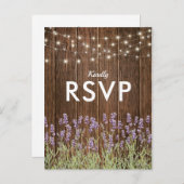 Invitation Carte Postale Rustique Pays Lavande Lumière Mariage RSVP (Devant / Derrière)