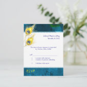 Invitation Carte Postale Rustique Peacock Blue Wedding RSVP (Debout devant)