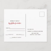 Invitation Carte Postale Rustique Poinsettia Hiver Foliage Pine cône rsvp (Dos)