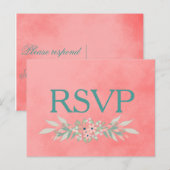 Invitation Carte Postale Rustique Rose RSVP (Devant / Derrière)