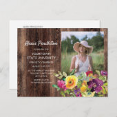 Invitation Carte Postale Rustique rose violet Jaune Trunk Party Douche (Devant / Derrière)