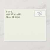 Invitation Carte Postale SABAL :: Miami (Dos)