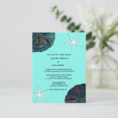 Invitation Carte Postale Sable Dollar Coquillages Turquoise Abstrait Beach  (Debout devant)
