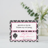 Invitation Carte Postale Sac de Goody Topp Hot rose noir Damask (Debout devant)