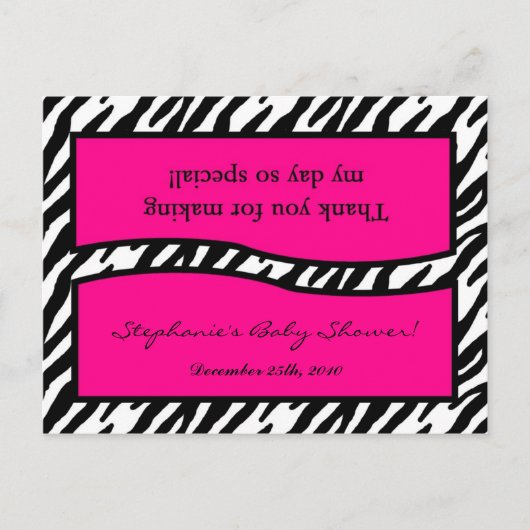 Invitation Carte Postale Sac de Goody Topp Hot rose Zebra Imprimer (Devant)