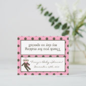 Invitation Carte Postale Sac de Goody Topp Sock rose Singe (Debout devant)