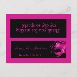 Invitation Carte Postale Sac de Goody Topper Sweet 16 Hot rose Black Party