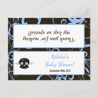 Invitation Carte Postale Sac Goody Topp Boy Blue Punk Rock Crâne Flame
