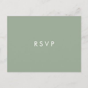 Invitation Carte Postale Sage chic minimal   CHOIX DE REPAS DE Mariage RSVP