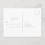 Invitation Carte Postale Sage Green Aventurine Gemstone Wedding RSVP (Dos)
